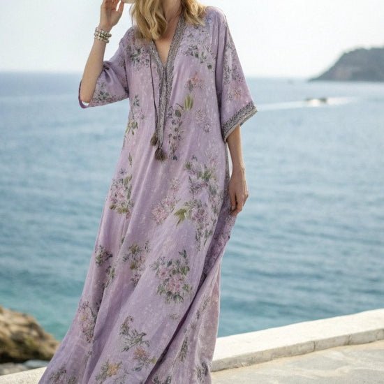 Printed Kaftan Maxi Dress(MS419) - Mariam's Collection