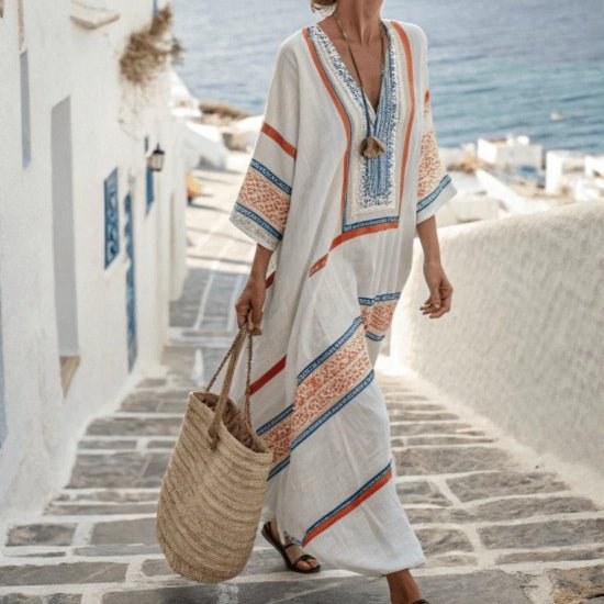 Printed Kaftan Maxi Dress(MS419) - Mariam's Collection