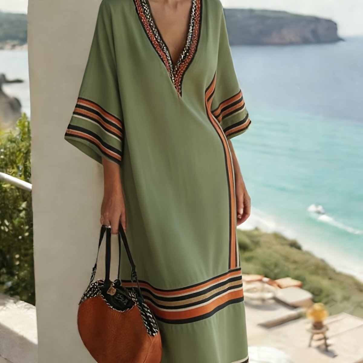 Printed Kaftan Maxi Dress(MS419) - Mariam's Collection