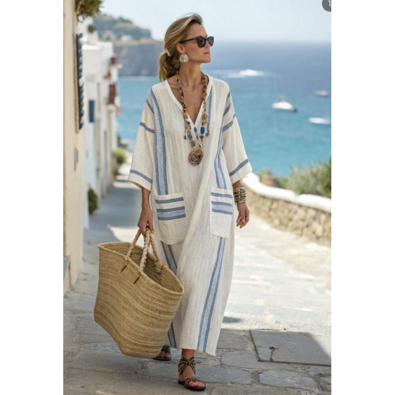 Printed Kaftan Maxi Dress(MS419) - Mariam's Collection