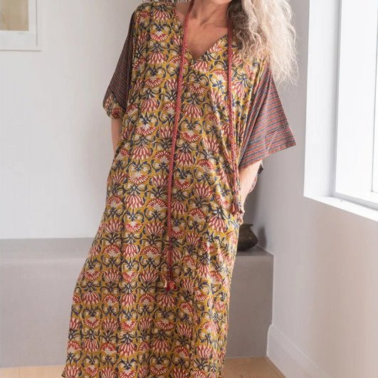 Printed Kaftan Maxi Dress(MS419) - Mariam's Collection