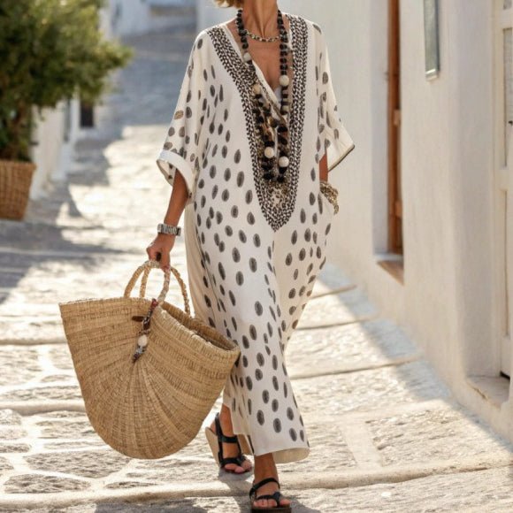 Printed Kaftan Maxi Dress(MS419) - Mariam's Collection