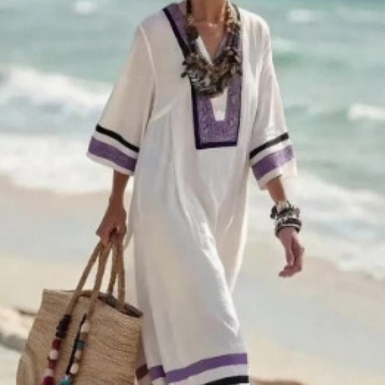 Printed Kaftan Maxi Dress(MS419) - Mariam's Collection