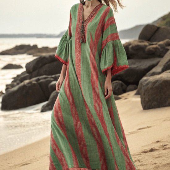 Printed Kaftan Maxi Dress(MS419) - Mariam's Collection