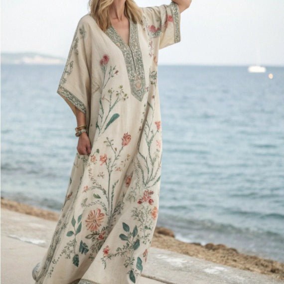 Printed Kaftan Maxi Dress(MS419) - Mariam's Collection