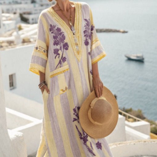 Printed Kaftan Maxi Dress(MS419) - Mariam's Collection