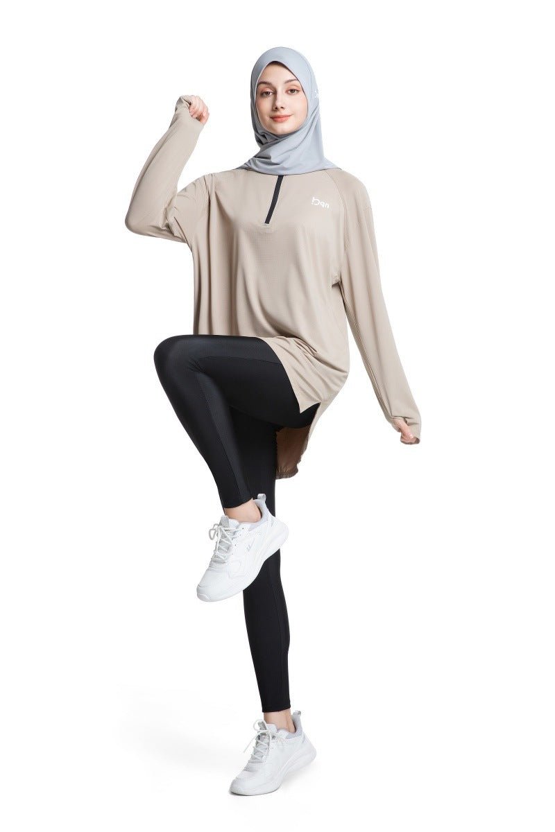 Quick - Dry Activewear with Thumb Holes Sports Top (MS289) - Mariam's Collection