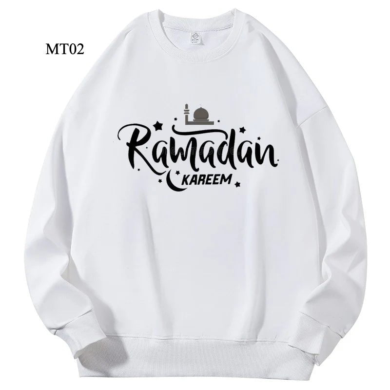 Ramadan Keffiyeh Customizable Sweatshirt for Adults – High - Quality, No - Hood Design (MTC003) - Mariam's Collection