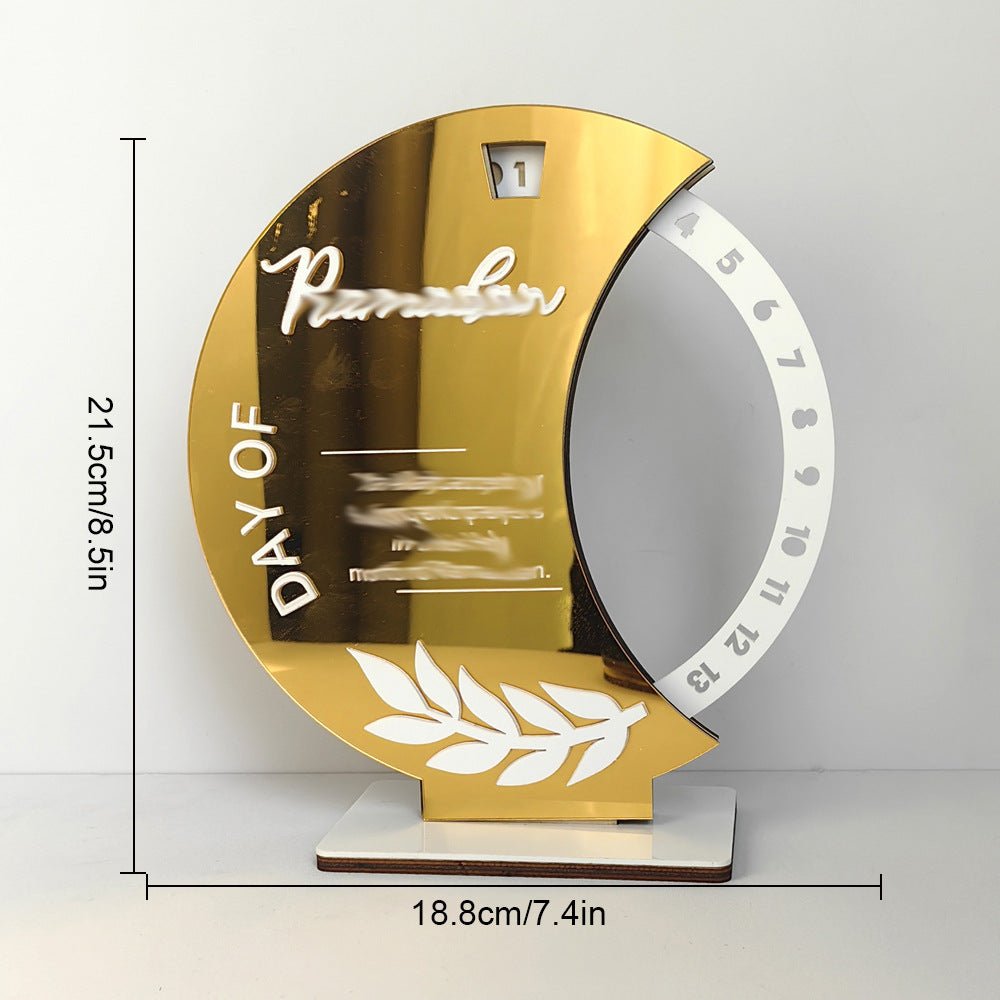 Ramadan Rotating Countdown Wooden Tabletop Decor (MAC378) - Mariam's Collection