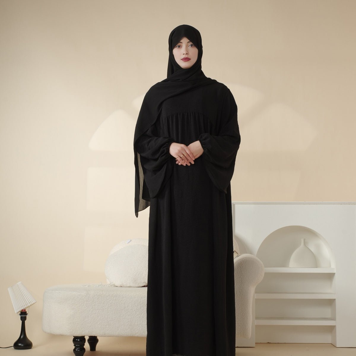 Reversible Abaya Made With Crepe Fabric (MA035) - Mariam's Collection