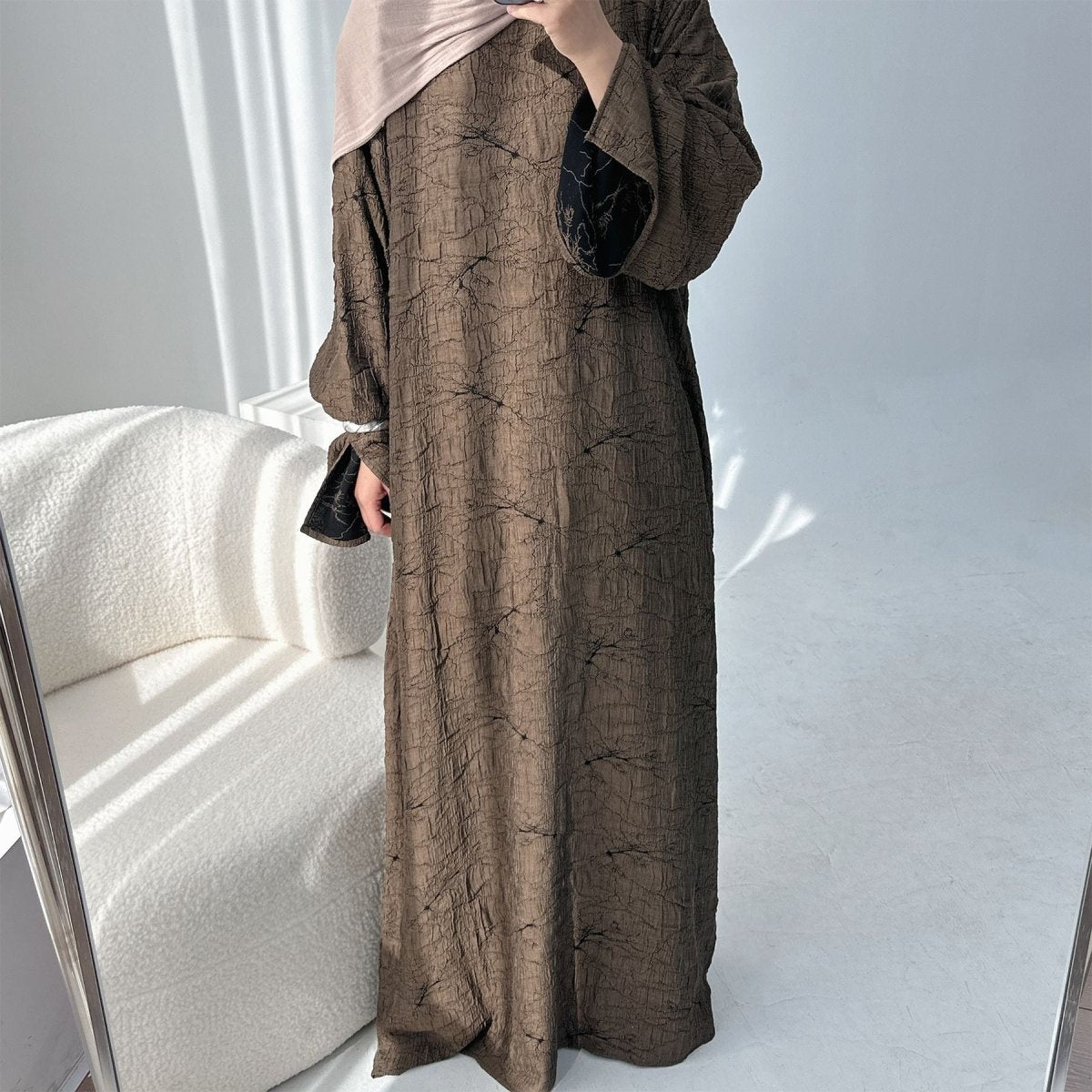 Reversible Jacquard Cardigan & Dress Set(MOA282) - Mariam's Collection