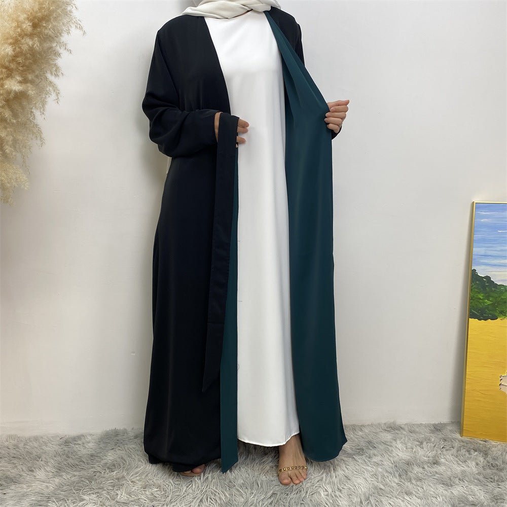 Reversible Open Abaya with Pockets (MOA110) - Mariam's Collection