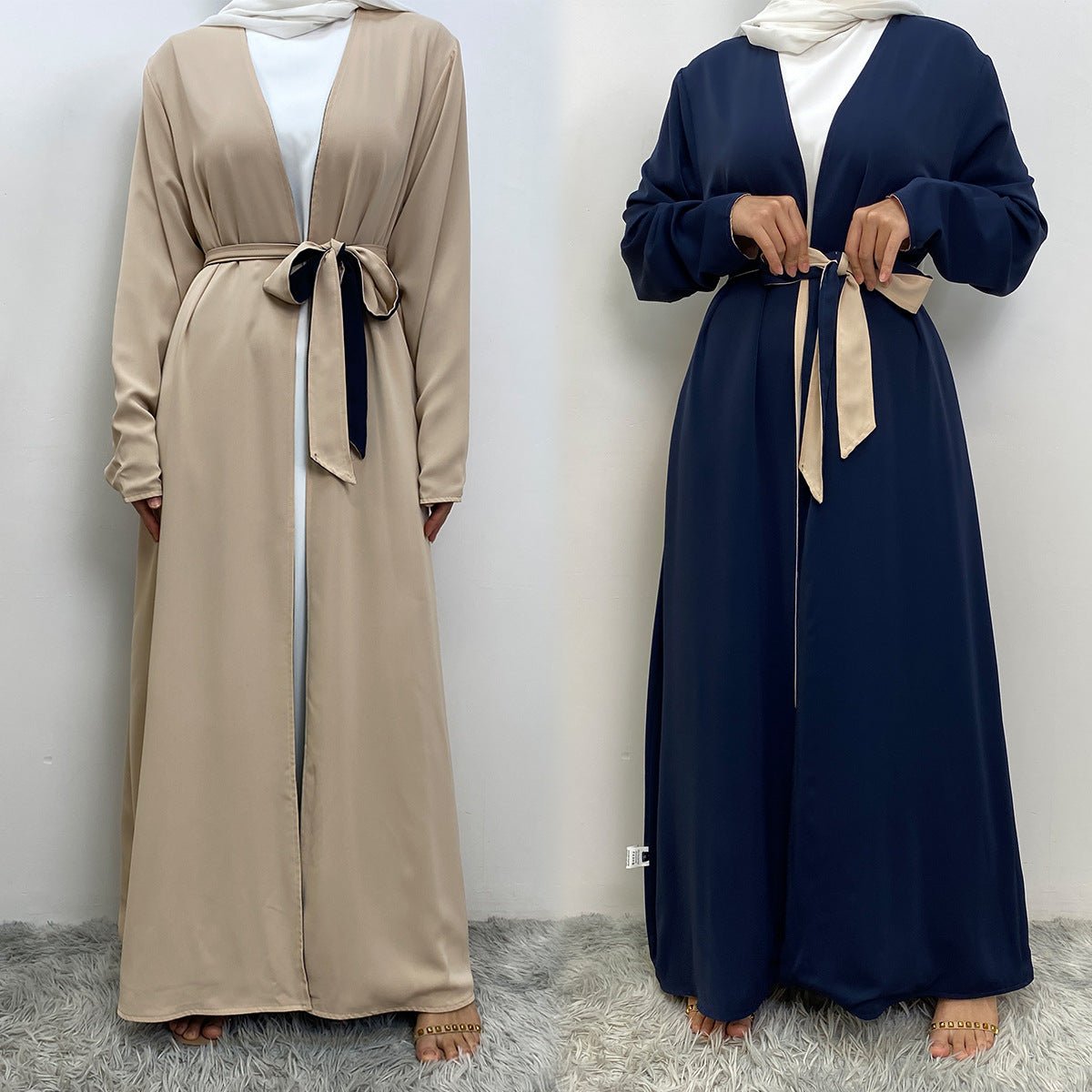 Reversible Open Abaya with Pockets (MOA110) - Mariam's Collection