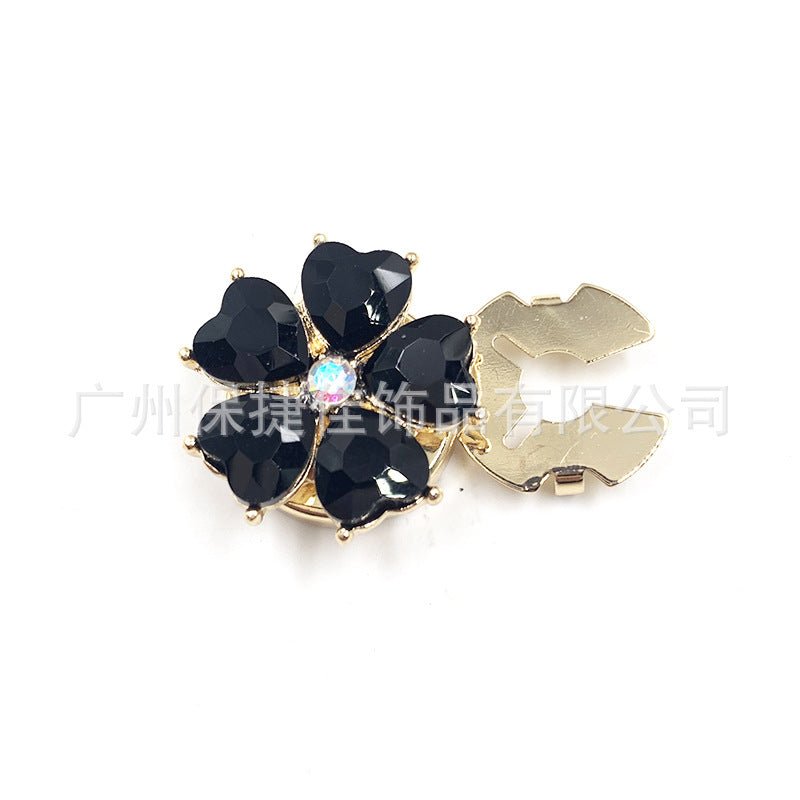 Rhinestone Button Covers | Crystal Flower Decorative Clips(MAC359) - Mariam's Collection