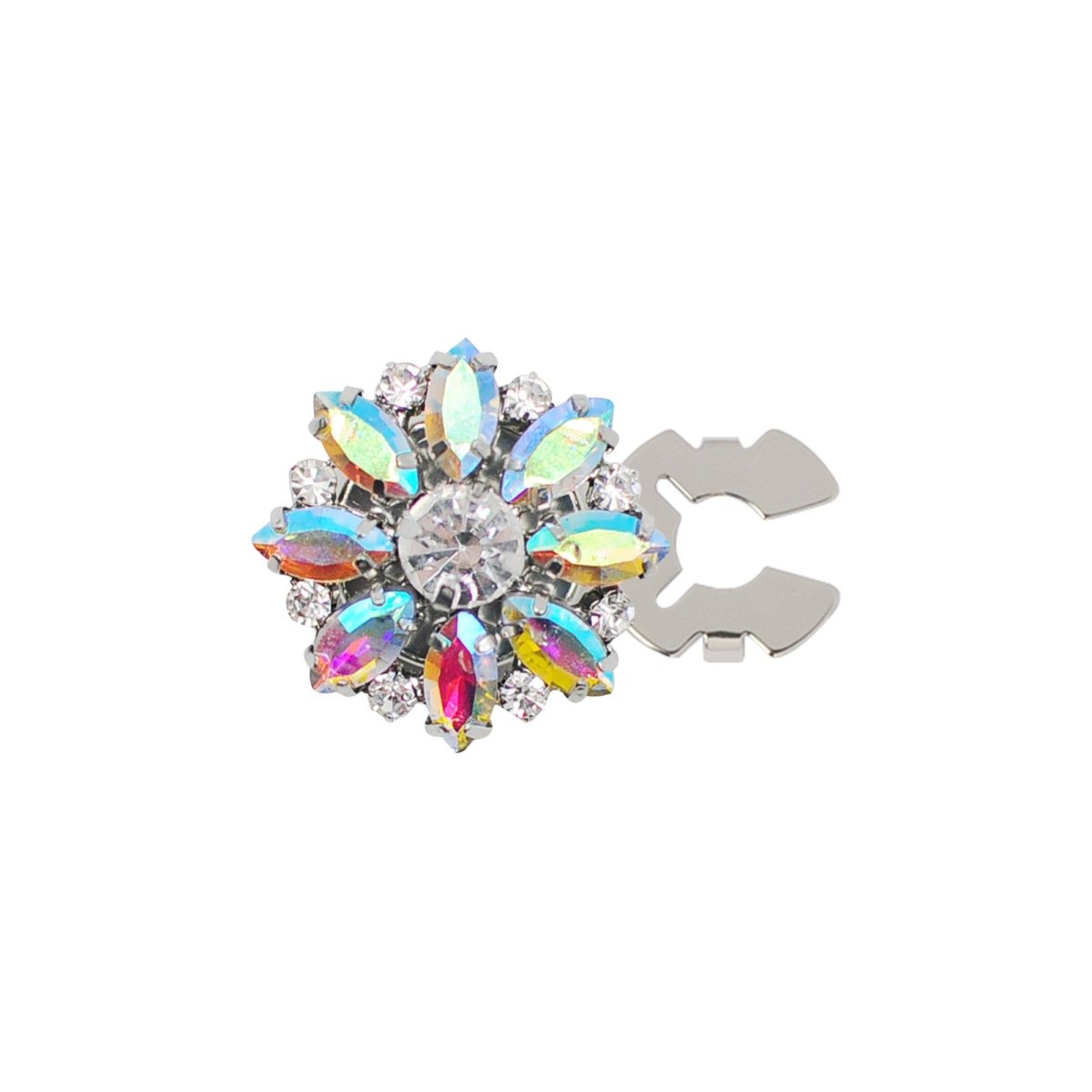 Rhinestone Button Covers | Crystal Flower Decorative Clips(MAC359) - Mariam's Collection