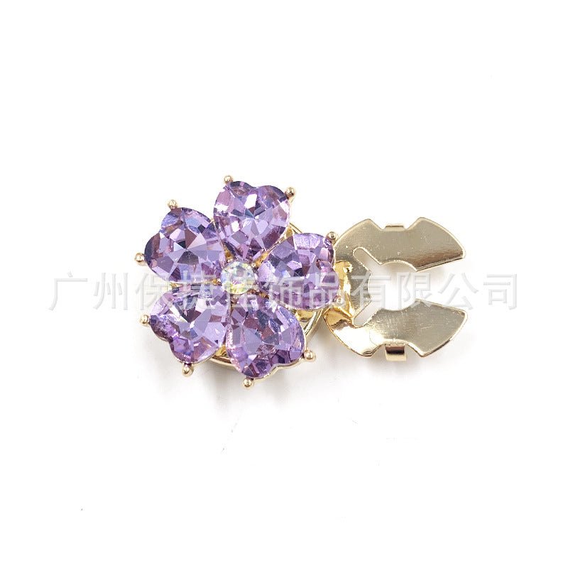 Rhinestone Button Covers | Crystal Flower Decorative Clips(MAC359) - Mariam's Collection