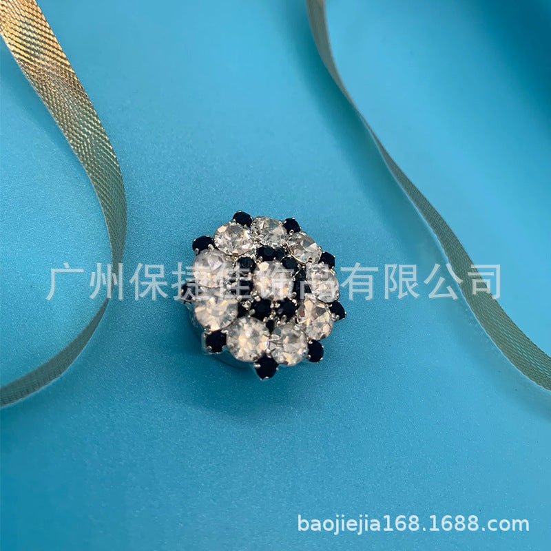 Rhinestone Button Covers | Crystal Flower Decorative Clips(MAC359) - Mariam's Collection