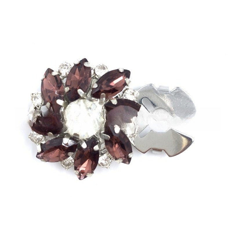 Rhinestone Button Covers | Crystal Flower Decorative Clips(MAC359) - Mariam's Collection