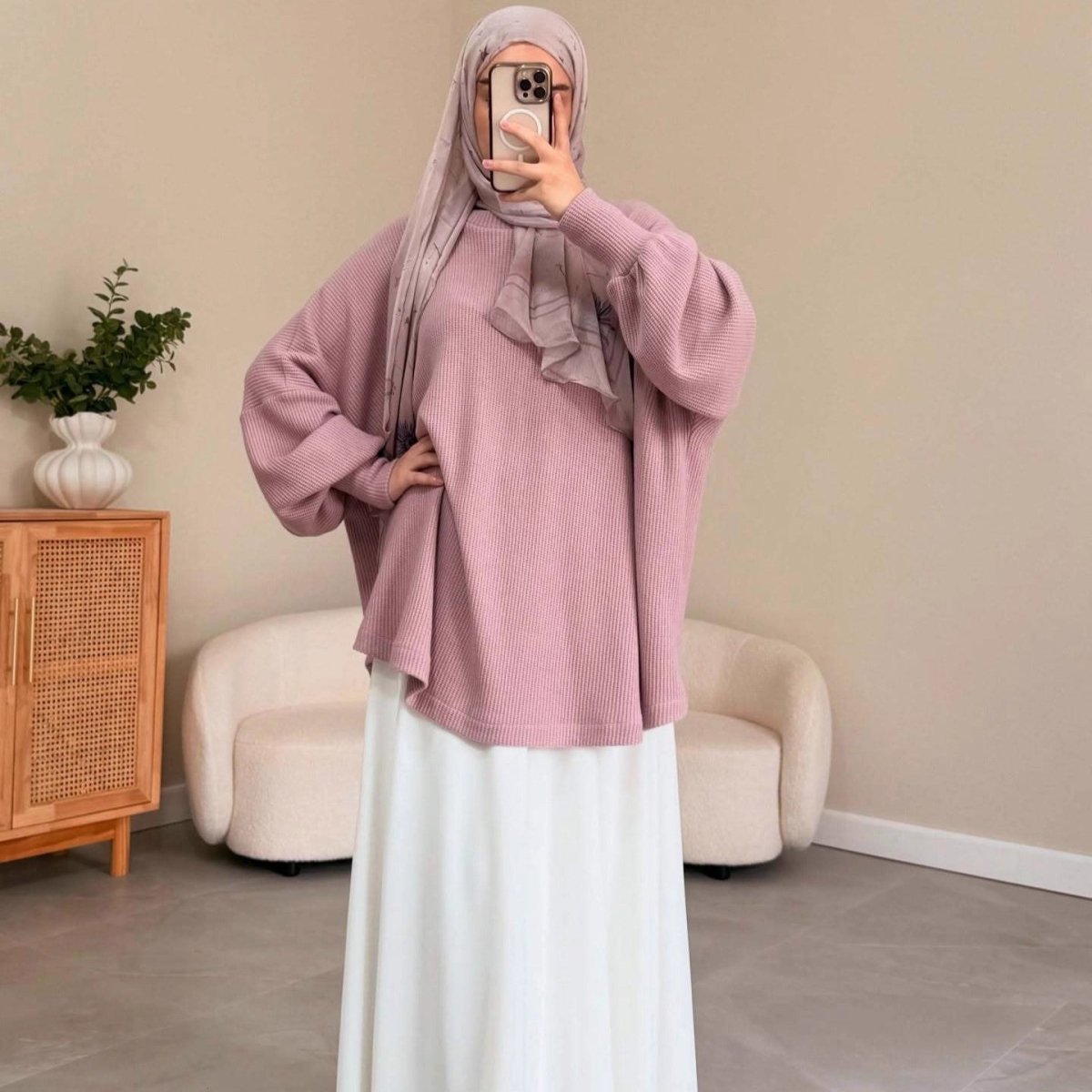 Ribbed Knit Sweater & Maxi Skirt Set | Oversized Pullover Two - Piece(MS224) - Mariam's Collection
