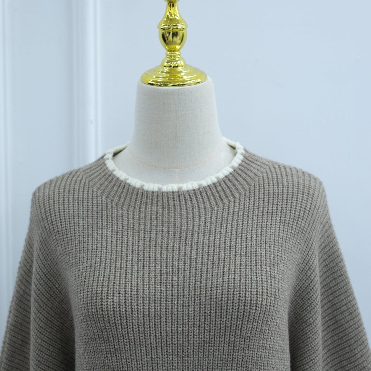 Ribbed Knit Sweater & Skirt Set with Contrast Trim(MS301) - Mariam's Collection