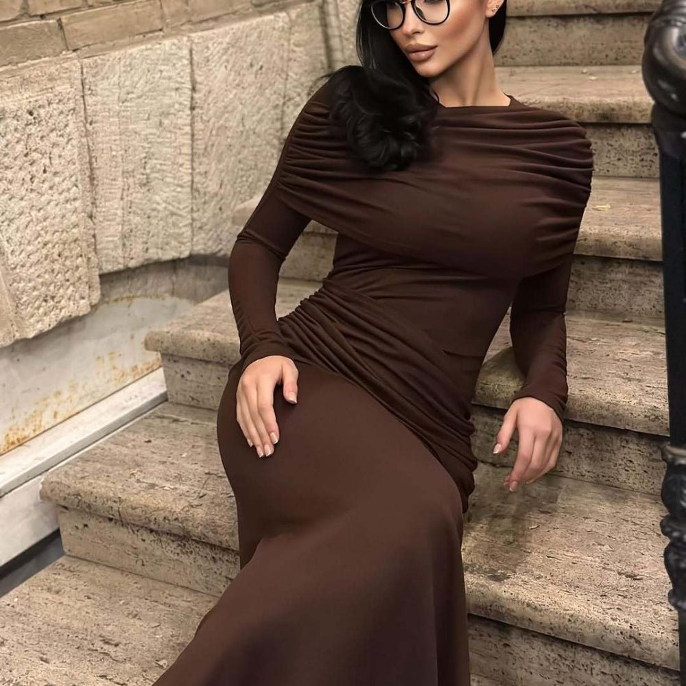 Ruched Bodycon Maxi Dress(MS219) - Mariam's Collection