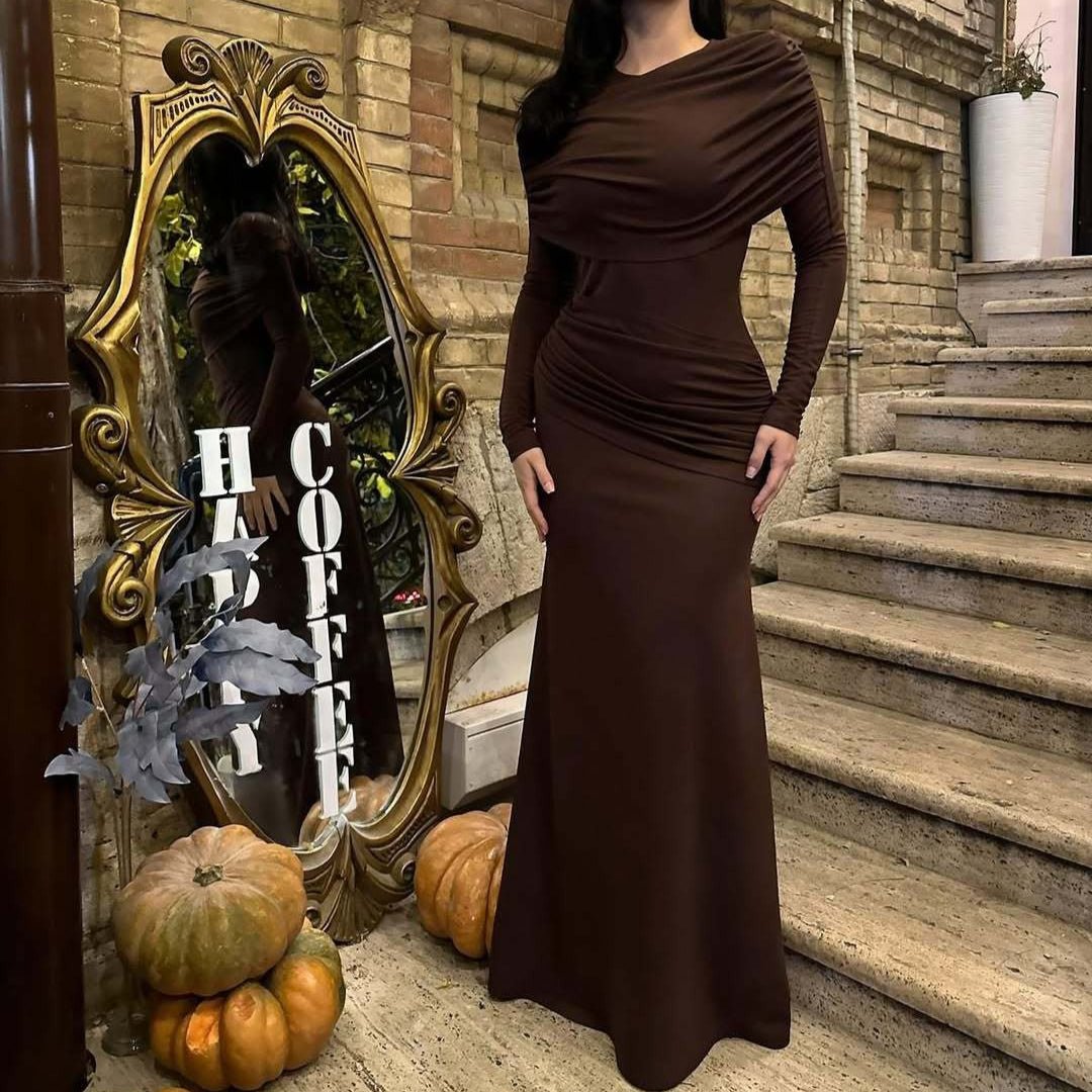 Ruched Bodycon Maxi Dress(MS219) - Mariam's Collection