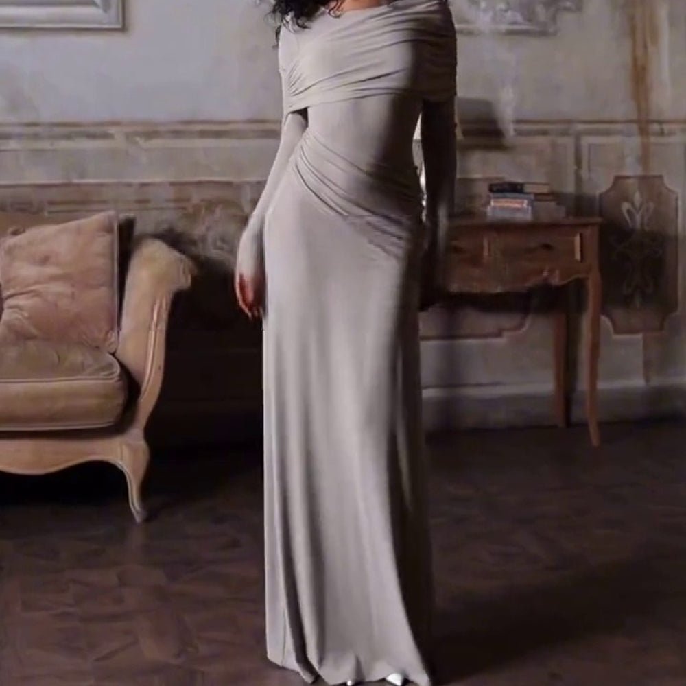 Ruched Bodycon Maxi Dress(MS219) - Mariam's Collection