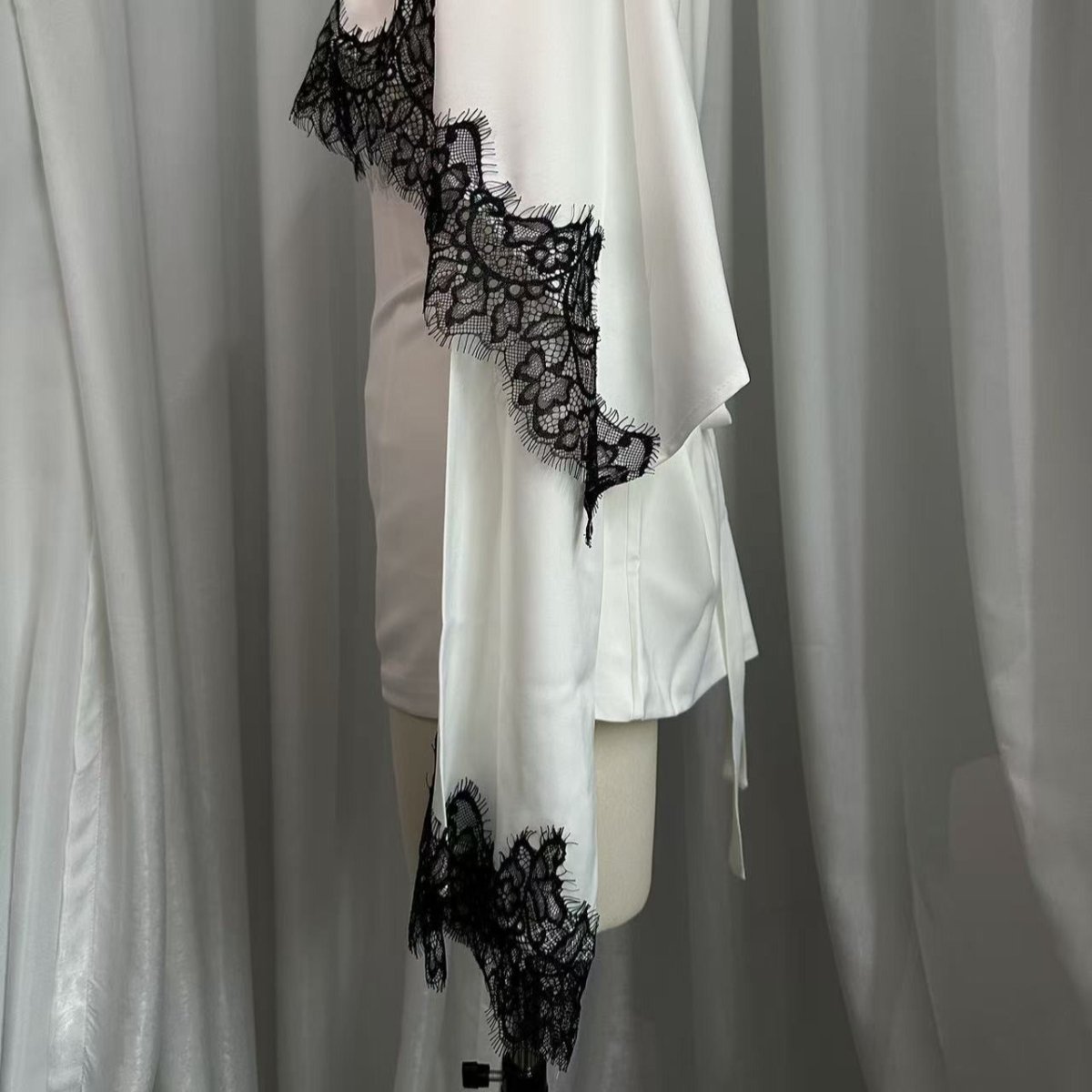 Satin Lace Trim Top(MS433) - Mariam's Collection