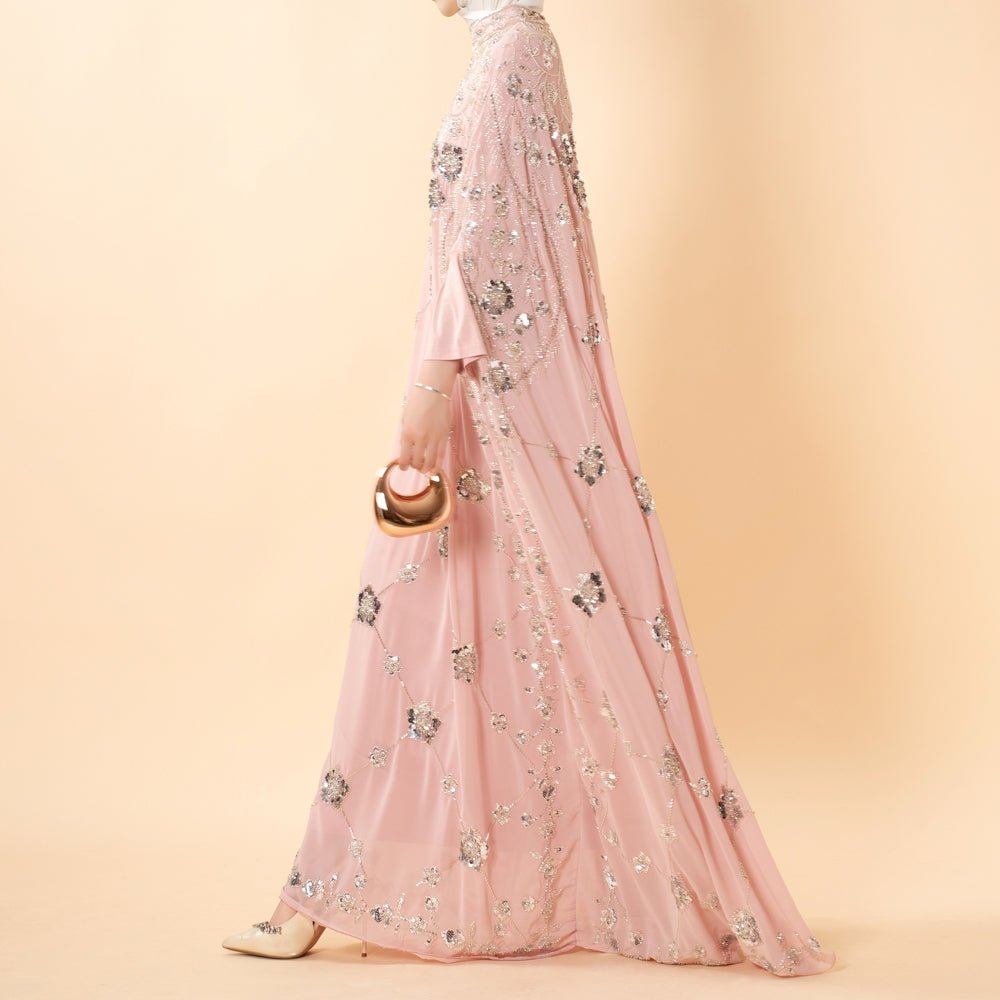 Sequin Embroidered Batwing Abaya(MA454) - Mariam's Collection