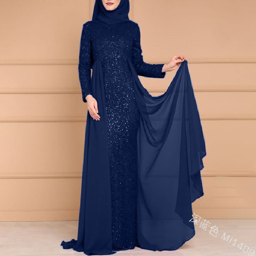 Sequin Gown Long Sleeve Fitted Maxi Dress(MS235) - Mariam's Collection