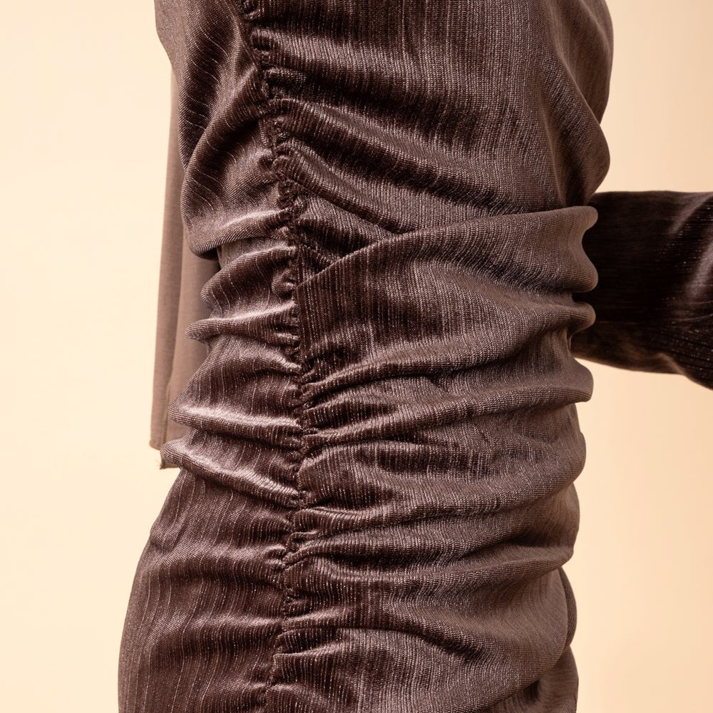 Shimmer Velvet Ruched Mermaid Gown(MA358) - Mariam's Collection