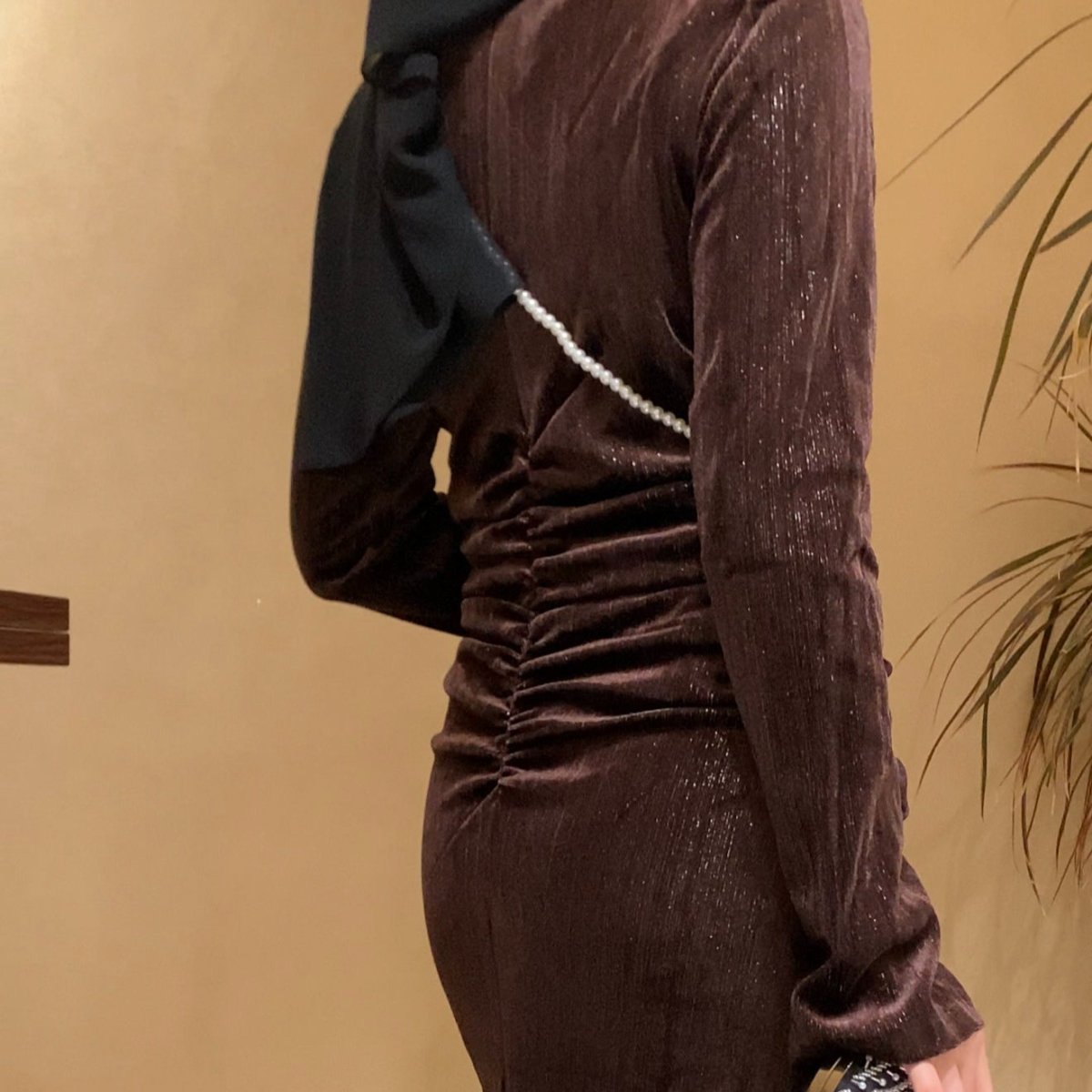 Shimmer Velvet Ruched Mermaid Gown(MA358) - Mariam's Collection