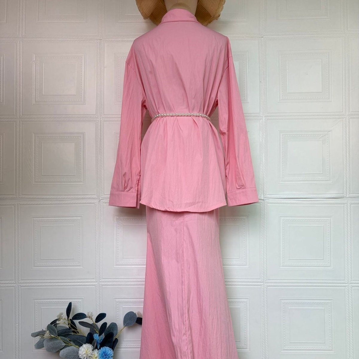 Shirt & Smooth Maxi Skirt Two-Piece Co-ord Set(MS491) - Mariam's Collection