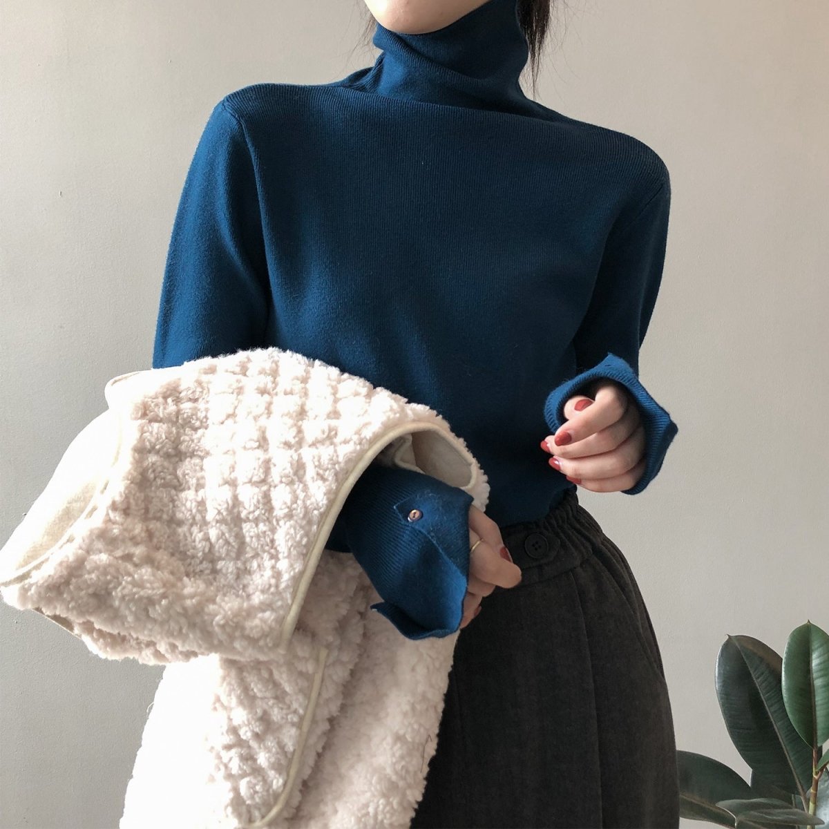 Slim Fit Turtleneck Base Layer Sweater(MS171) - Mariam's Collection