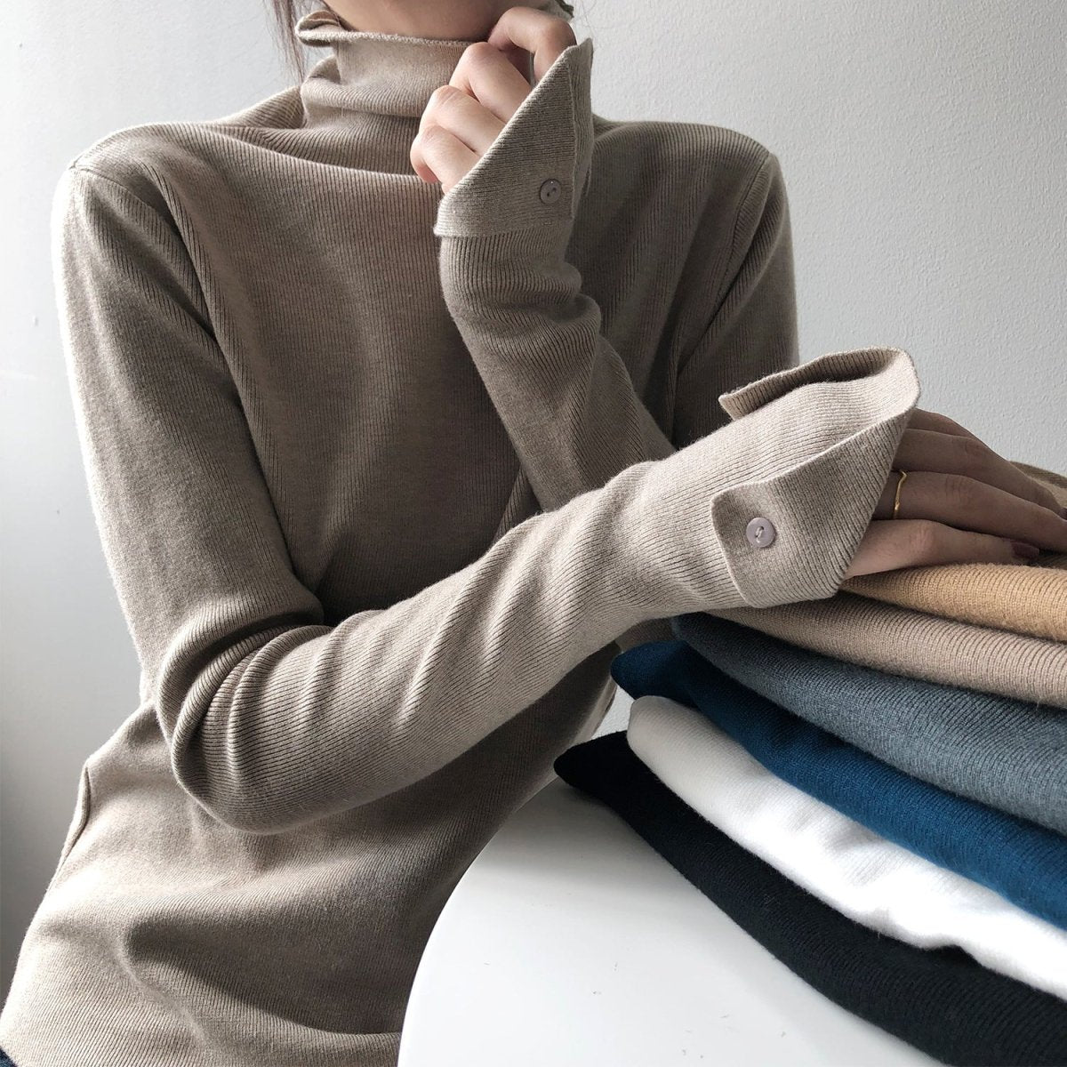 Slim Fit Turtleneck Base Layer Sweater(MS171) - Mariam's Collection