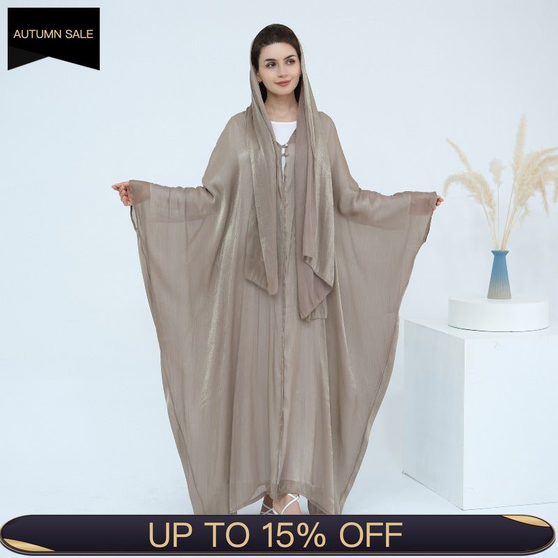 Soft Crinkle Island Cotton Batwing Cardigan 3 - Piece Set (MOA228) - Mariam's Collection