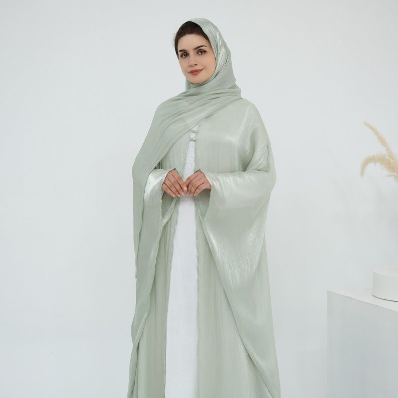 Soft Crinkle Island Cotton Batwing Cardigan 3 - Piece Set(MOA228) - Mariam's Collection