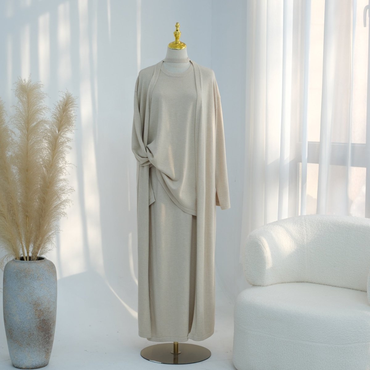 Soft Knit Three - Piece Set(MOA284) - Mariam's Collection