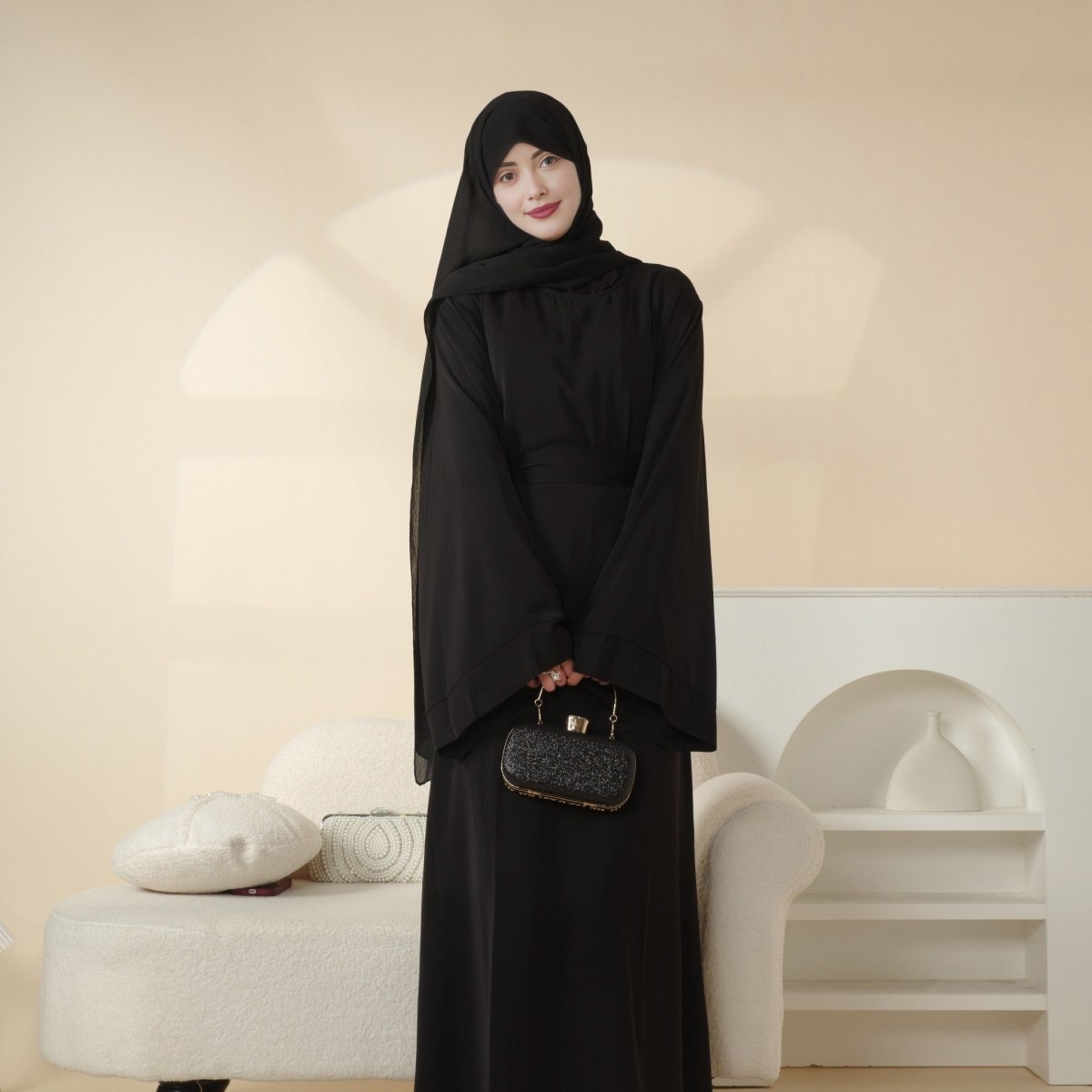 Soft Nidha Plain Abaya (MA005) - Mariam's Collection