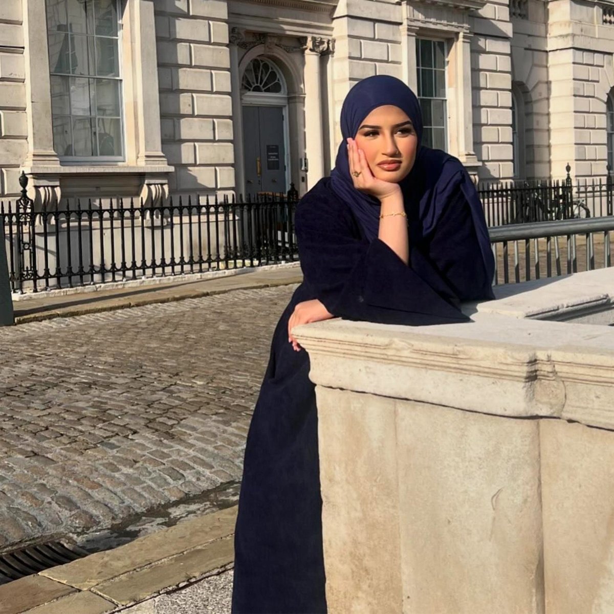 Solid Color Simple Corduroy Abaya (MA129) - Mariam's Collection