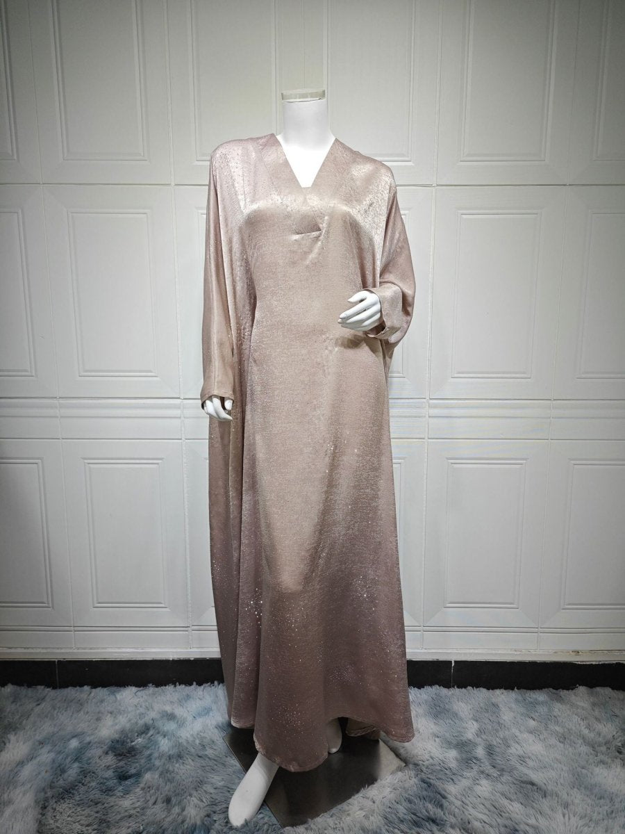 Solid Color Starry Night Diamond Embellished Abaya | Luxurious Sparkly Maxi Dress for Modest Elegance(MA287) - Mariam's Collection
