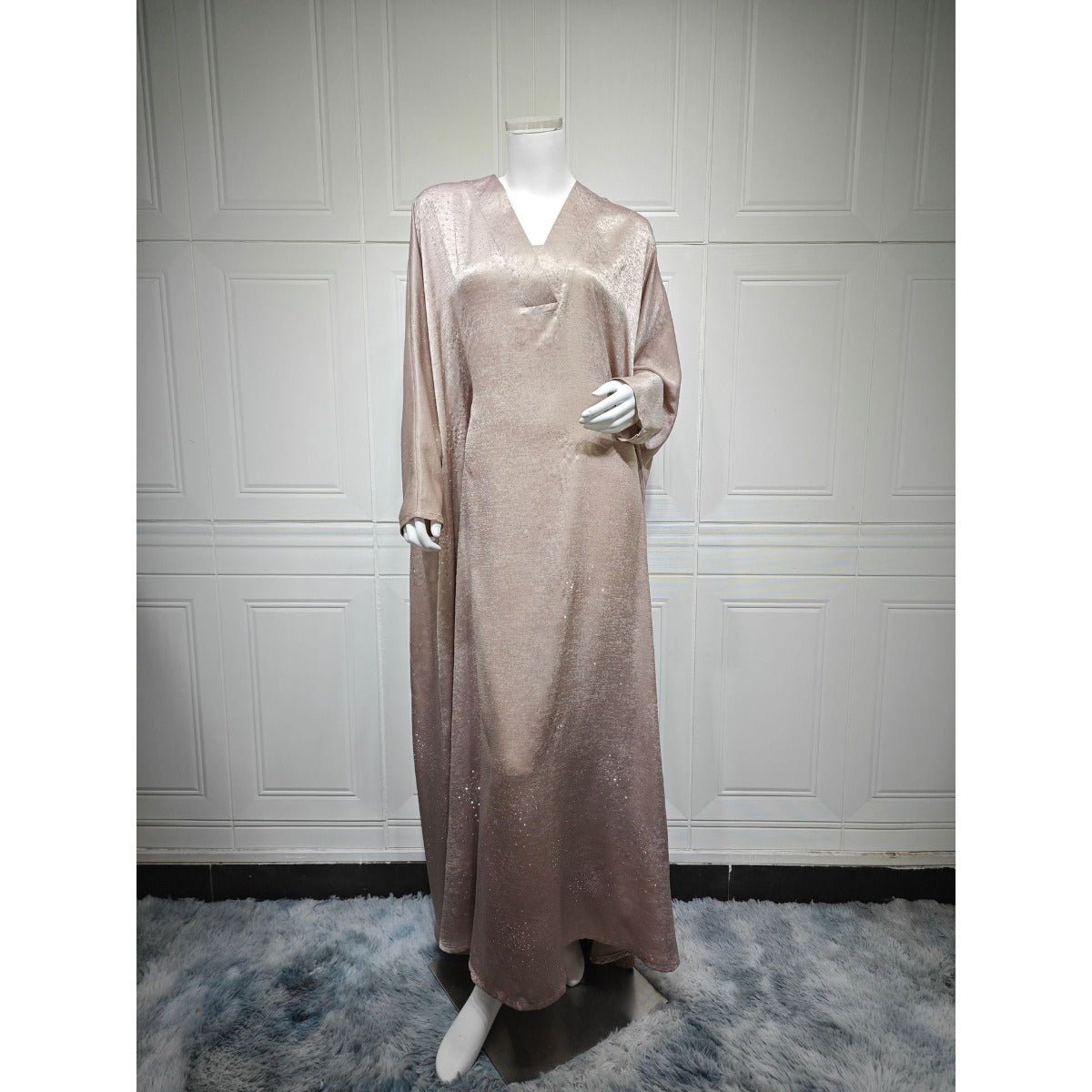 Solid Color Starry Night Diamond Embellished Abaya | Luxurious Sparkly Maxi Dress for Modest Elegance(MA287) - Mariam's Collection