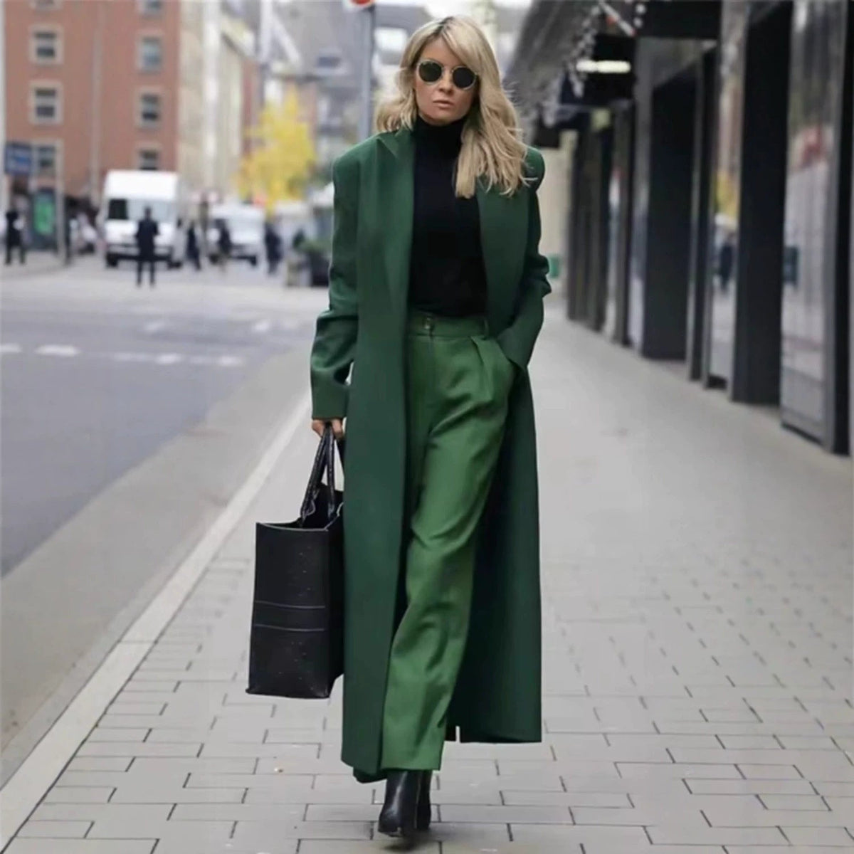 Solid Colour Double-Breasted Maxi Coat(MS551) - Mariam's Collection