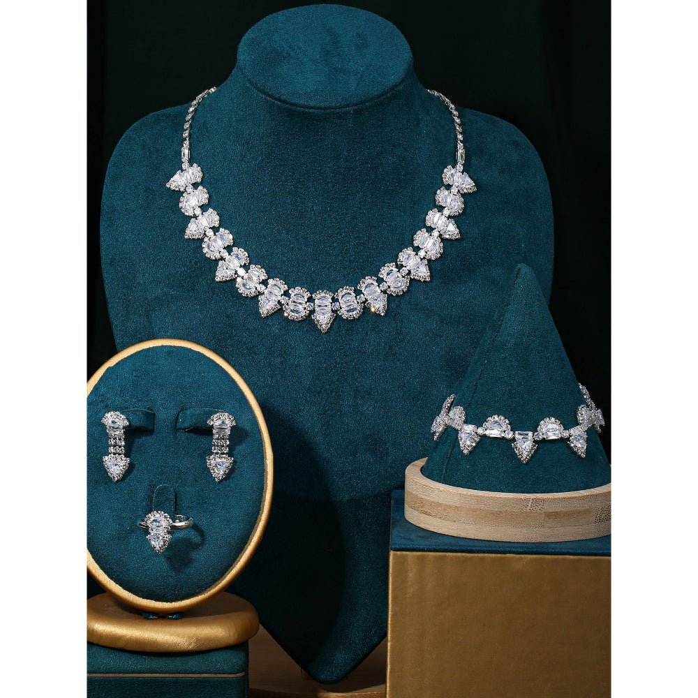 Sparkling Rhinestone 3 - Piece Jewelry Set (MAC314) - Mariam's Collection