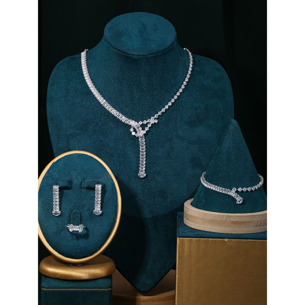 Sparkling Rhinestone 3 - Piece Jewelry Set (MAC314) - Mariam's Collection