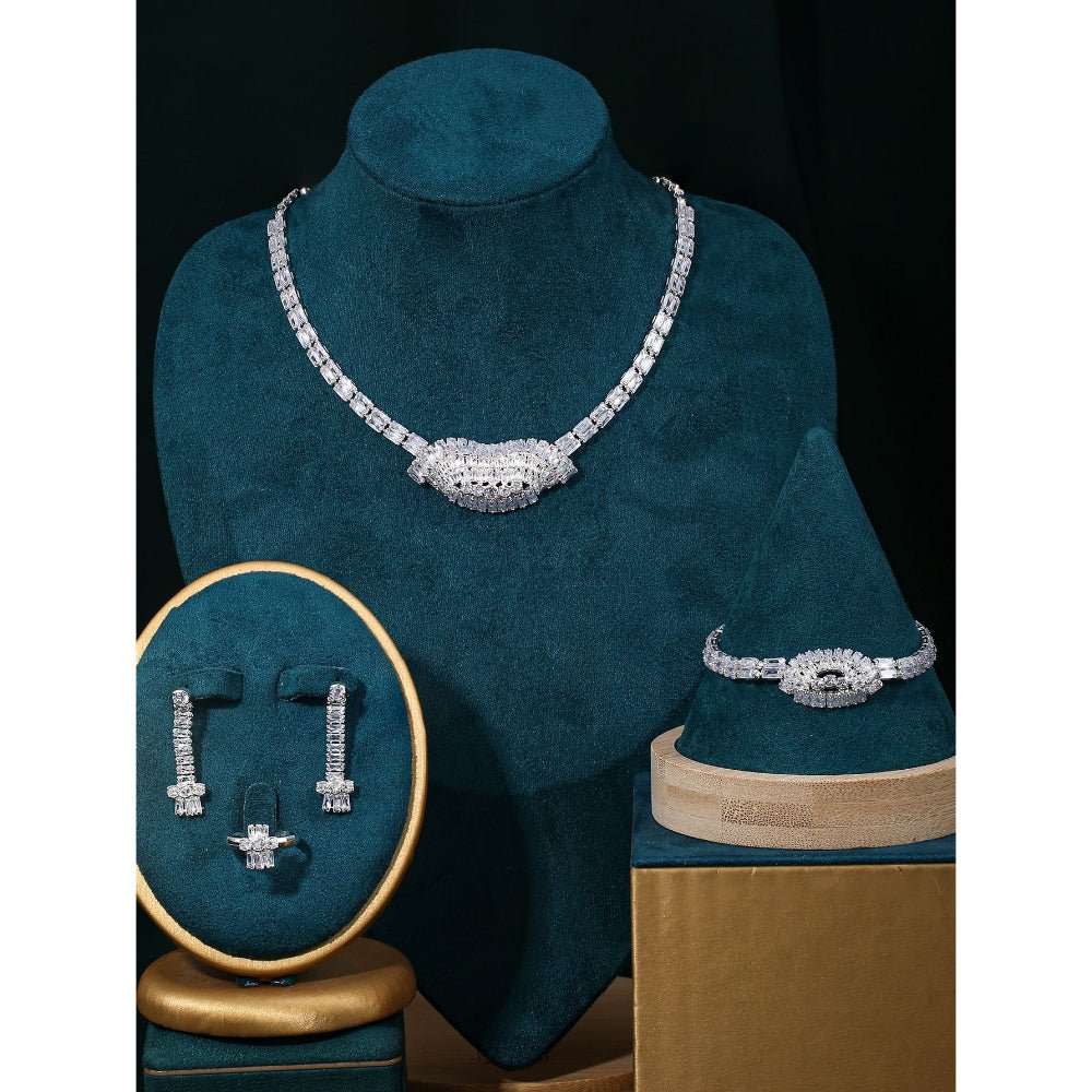 Sparkling Rhinestone 3 - Piece Jewelry Set (MAC314) - Mariam's Collection