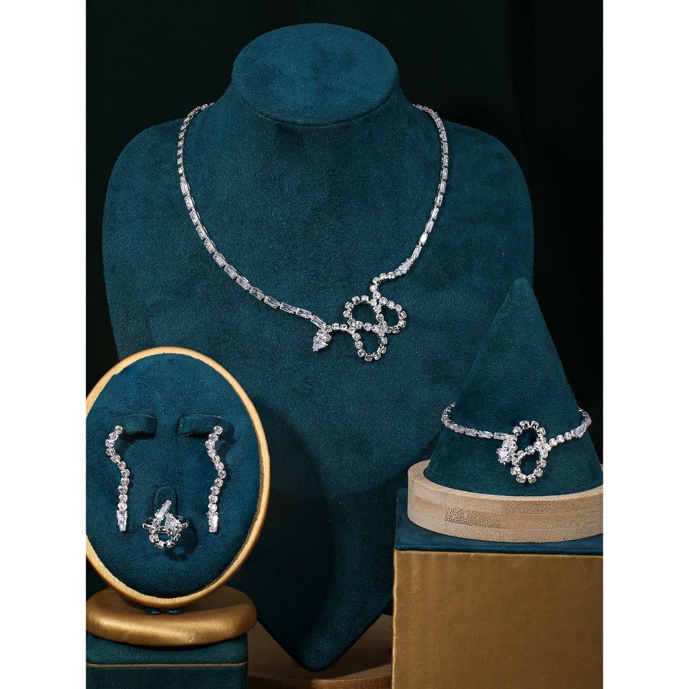 Sparkling Rhinestone 3 - Piece Jewelry Set (MAC314) - Mariam's Collection