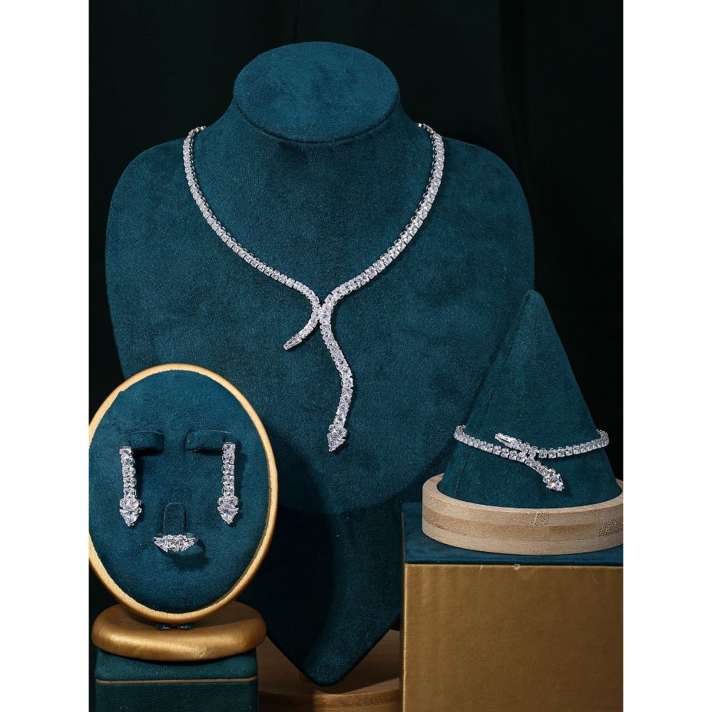 Sparkling Rhinestone 3 - Piece Jewelry Set (MAC314) - Mariam's Collection