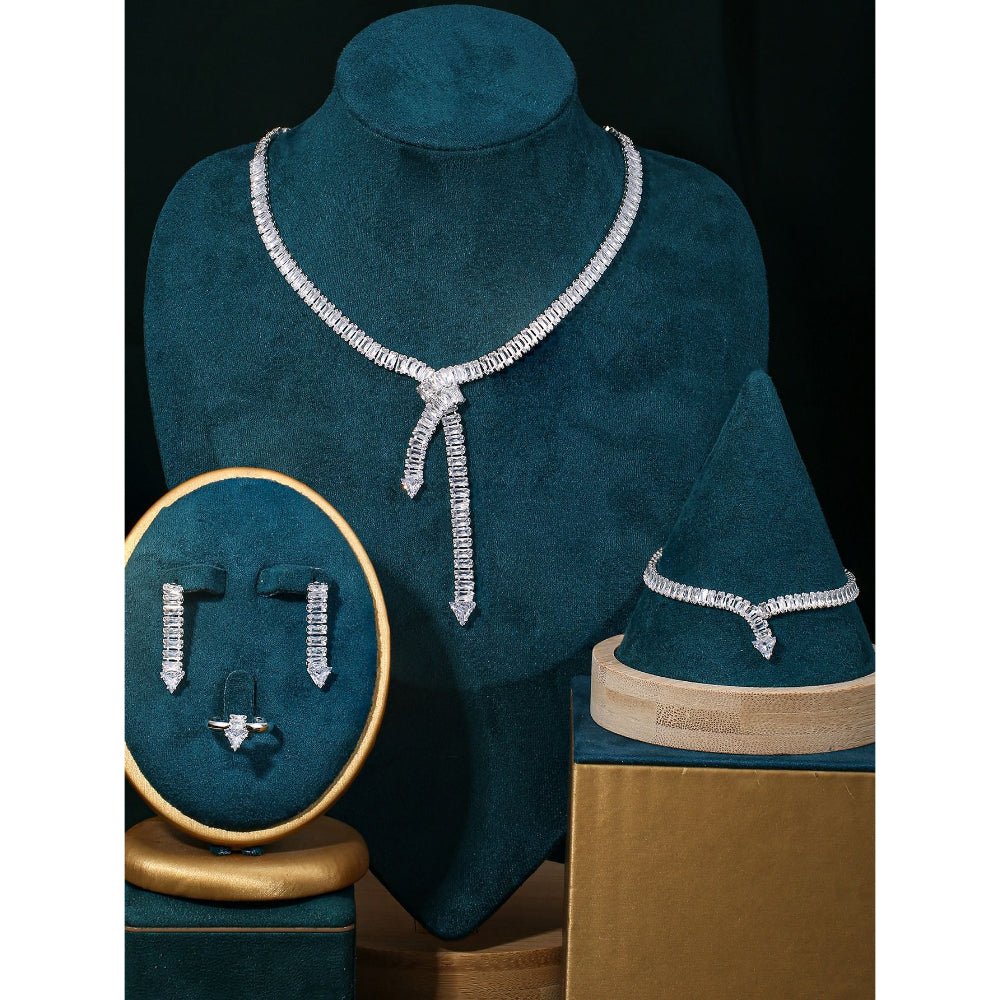 Sparkling Rhinestone 3 - Piece Jewelry Set (MAC314) - Mariam's Collection