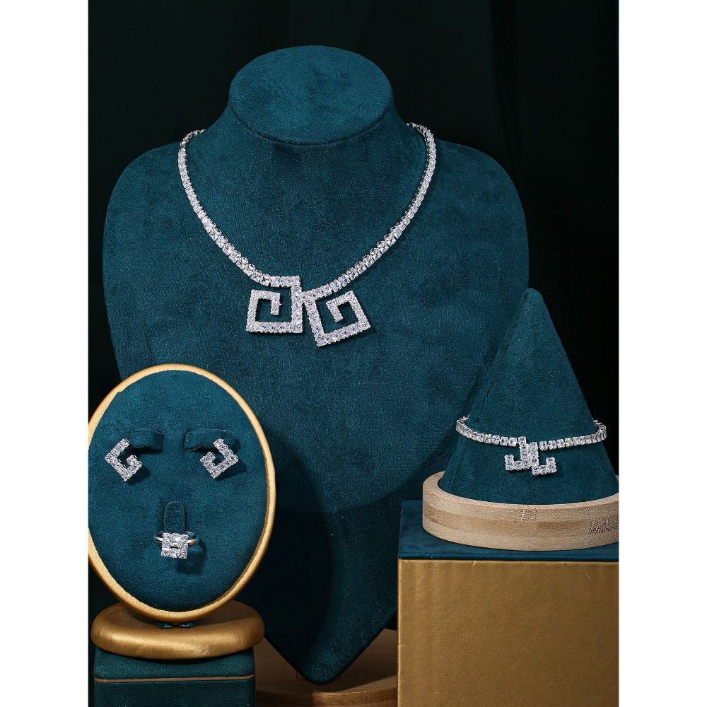 Sparkling Rhinestone 3 - Piece Jewelry Set (MAC314) - Mariam's Collection